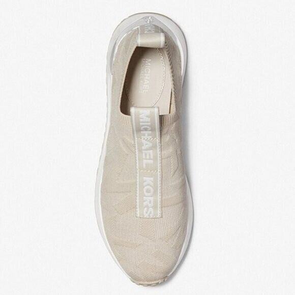 Michael Kors Women's Bodie Embossed Logo Slip-On Sneakers, Light Sand Size 6M - Picture 4 of 7